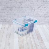 Triogift Sterilite 54 Qt. Gasket Box Plastic, Blue Aquarium, Set of 4