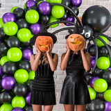 Triogift Halloween Balloon Arch Garland Kit with Big Spider DIY Balloons & Eye Balloons for Halloween Party Home Garden Outdoor Decor