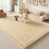 Triogift  French Cream Living Room Decoration Carpet Home Bedroom Bedside Large Plush Rug Modern Study Room Cloakroom Soft Non-slip Rugs