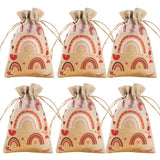 Triogift Rainbow Candy Bags Wedding Party Happy Birthday Party Decoration Gifts Bag Jewelry Hessian Sack Pouches Packing Bags