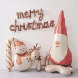 Triogift New Matte Series Christmas Aluminum Film Ball Standing Santa Claus Cane Snowman Standing Elk Balloon