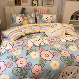 Triogift American rural style small floral bedding set of four pieces fresh and fresh bedding set of three pieces student bed sheets