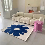 Triogift Klein Blue Large Area Living Room Carpet Comfortable Soft Bedroom Rug Fluffy Modern Home Decoration Aesthetics Coffee Table Rugs