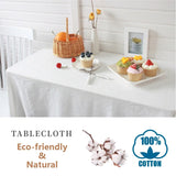 Triogift 100% Cotton Washable Tablecloth for Christmas Party Dining Banquet Decoration Fabric Table Cloth Table Cover Picnic Mat