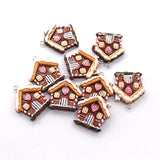 Triogift 10pcs Christmas Snow House Resin Charms Kawaii Cartoon Pendant For Earring DIY Jewelry Make