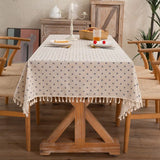 Triogift Blending Flower Tablecloth Bloom Table Cover with Lace ,for Home Kitchen Dinning Tea Coffee Table Wedding Decoration Mesas