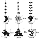 Triogift 6pcs Halloween Hanging Banner Garland Scary Spider Witch Ghost Bat Pendant Ornament Happy Halloween Party Decorations for Home