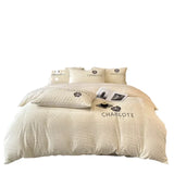 Triogift  Thickened milk plush four piece bed set for winter light luxury high-end bedding, suede sheets, and duvet covers