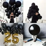 Triogift 135pcs Black Latex Balloon Arch Garlands Holiday Party Dance Birthday Party Photo Props Anniversary Party Spot Decorations