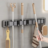 Triogift  Mop Broom Holder Hooks Bathroom Tools Storage Rack Duty Practical Clip Hook Organizers Space-saving Hanger Slots Mops Holder