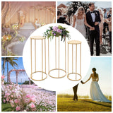 Triogift  3Pcs Flower Floor Vase Metal Round Flower Stand Wedding Centerpiece For Party Decoration