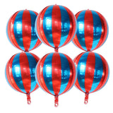 Triogift 6pcs 22 Inch 4D Foil Helium Balloons Metallic Shiny Air Globos Wedding Birthday Party Baby Shower Decoration Kids Toy Supplies