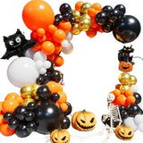 Triogift 80pcs Halloween Balloons Garland Arch Kit Orange Black white Gold Balloons for Halloween Graduation Party Decorations Supplies