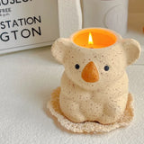 Triogift Koala Scented Candles for Living Room Decoration Fragrance Candles in Jars with Wooden Wick Souvenirs for Guests