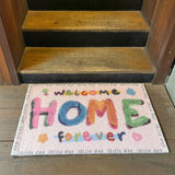 Triogift Cartoon Door Mats Letter Pattern Dirt-resistant Foot Mat Pink Cute Easy-to-care Carpet Non-slip Wear-resistant Balcony Rug Ковер