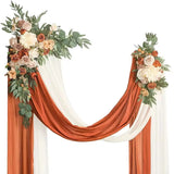 Triogift Wedding Arch Chiffon Wrinkle Resistant Fabric Outdoor Lawn Wedding Decoration Ceremony Decoration Valance Birthday Party Valance