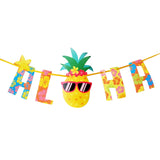 Triogift  Hawaiian Party Decorations Flamingo Garlands Hawaii Luau Tropical Party ALOHA Banner For Summer Beach Birthday Party Decoration