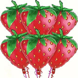 Triogift  6 pieces of 78*58cm strawberry shaped balloon theme party birthday anniversary party decoration balloons