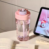 Triogift  500/700ml Cute Water Bottle Sport Tumbler For Girls Kids Plastic Aesthetic Ice Hot Coffee Tea Juice Cup School Drinking Bottle