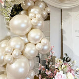 Triogift Pearl Balloons for Wedding White Sand Pearl White Ballons 5/10/12inch Round Balloon Engagement Anniversary Bridal Shower Globos