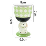 Triogift  -  Heal The Rabbit Cartoon Goblet Cute Hand-painted Three-dimensional Hand Pinch Mugs Irregular Large Capacity Coffee Cups