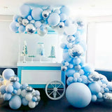 Triogift Blue Balloon Garland Arch Kit 1st Birthday Party Decoration Kids Baby Shower Boy Wedding Birthday Ballon Foil Latex Ballon Globo