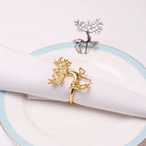 Triogift 2/4/6pcs Christmas Elk Napkin Rings Buckle Gold Silver Alloy Deer Napkin Holder for Christmas Wedding Party Dinner Table Decor