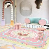 Triogift Cute Cartoon Living Room Sofa Coffee Table Carpet Pink Girl Bedroom Bedside Bay Window Soft Carpets Nordic Study Cloakroom Rug