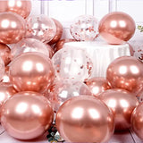 Triogift 20pcs Champagne Rose Gold Confetti Latex Balloons Birthday Party Decorations Kids Adult Girl Boy Baby Shower Wedding Supplies