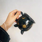 Triogift  -  1pc Son Moon Stars Coffee Mug 350ml/11.8oz Divination Brew Shaped Ceramic Coffee Cup Christmas Holiday Gifts Family Unique Gifts