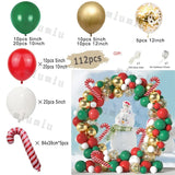 Triogift Christmas Balloon Set Candy Cane Aluminum Red Green Christmas Tree New Year Party Balloon Chain Arch Decoration Supplies Gifts