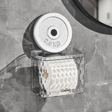 Triogift  Suction Cup Toilet Tissue Box Wall-Mounted Toilet Roll Paper Holder Waterproof Punch-Free Tissue Box Bathroom Accessories