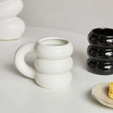 Triogift  -  Creative Water Cup Ceramic Mug Nordic Coffee Cups with Big Handrip Colored Ceramics Big Juice Mugs