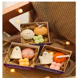 Triogift 2024 New Halloween Cartoon Pumpkin Ghost Aromatherapy Candle Set Halloween Ornaments