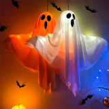 Triogift Halloween Party LED Glow Ghost Home Indoor Outdoor Decoration Supplies 2024 Haunted House Bar Hanging Horror Props with Lights