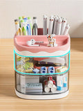 Triogift Cute Pen Pencil Pot Holder Brush Storage Box Container Desk Organizer Multifunction Stationery Office Supplies Desk Hold Pens