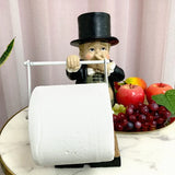 Triogift  Creative Spoof Paper Holder Statue Cute Funny Decorative Sculpture Resin Figure Butler Shape Tissue Stand Rack Toilet Decoration