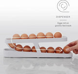 Triogift 1Pcs Plastc Automatic Rolling Egg Rack Bracket Storage Box Egg Organizer Roll Refrigerator Egg Dispenser Kitchen Use