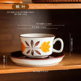 Triogift  -  200ML European ceramic coffee cup mug premium sense hand-painted cup exquisite afternoon tea latte coffee mug birthday gift mug