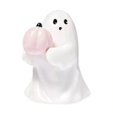 Triogift Halloween Ceramic Cute Spooky Ghost Decoration Doll Pink Pumpkin Bat For Home Party Festival  Doll Home Garden Decorations