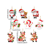 Triogift 9pcs Wooden Santa Claus Pendant Merry Christmas Decorations for Home Navidad Elk snowman Ornaments Xmas Tree Decor Noel New year