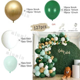 Triogift Jungle Safari Dark Green Balloon Garland Arch Kit Kid Birthday Party Supplies Gold Confetti Latex Ballons Baby Shower Decoration