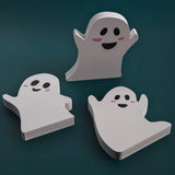 Triogift 3pcs /set Wooden Ghost Tiered Tray Halloween Decor Wooden Table Sign For Halloween Party Home Decor