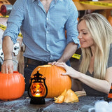 Triogift Halloween Pumpkin Lights Decorative Kerosene Lanterns LED Handheld Lamp Pumpkin for Table Camping Garden Yard Decorations