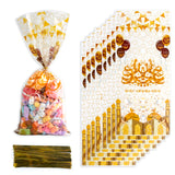 Triogift  50pcs Ramadan Kareem Gift Bags Eid Mubarak Plastic Candy Cookie Bag   Islamic Muslim Party Decor Eid Al-fitr Ramadan gifts