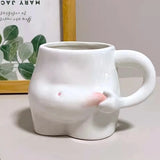 Triogift  -  320ml Ceramic Cup Cute Belly Cup Funny Coffee Cup Art Milk Cup Modern Living Room Home Decoration Accessories Creative Mug Gift