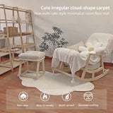 Triogift Cloud Shaped Bedside Carpet Soft Plush Bedroom Rugs Non Slip Floor Mat for Living Room Nursery Baby Play Mat Home Decorative Rug