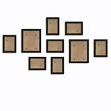 Triogift 9Pcs/Set Natural Wood Picture Frames Wall Decor Photo Frame For Wall With Plexiglass Classic Wooden Frame For Wall Hanging