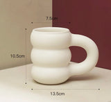 Triogift  -  Creative Water Cup Ceramic Mug Nordic Coffee Cups with Big Handrip Colored Ceramics Big Juice Mugs