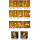 Triogift LED Christmas Snowflake Light Santa Hanging Sucker Lamp Window Ornaments Decoration for Home Xmas Navidad New Year Decor